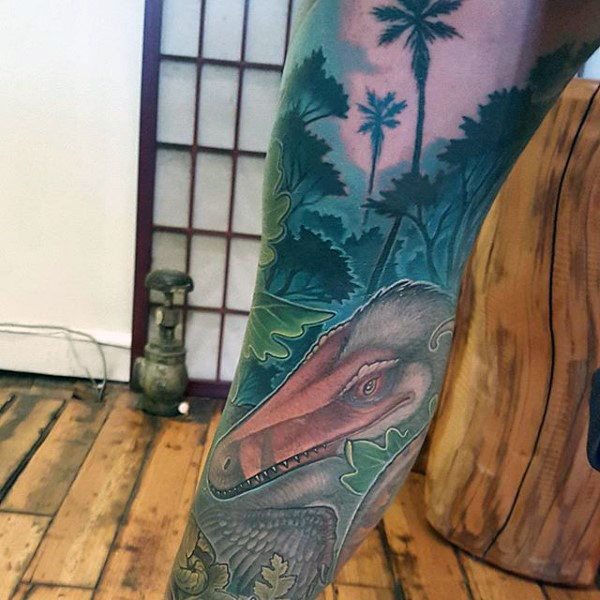 tatuaje dinosaurio para hombre 18