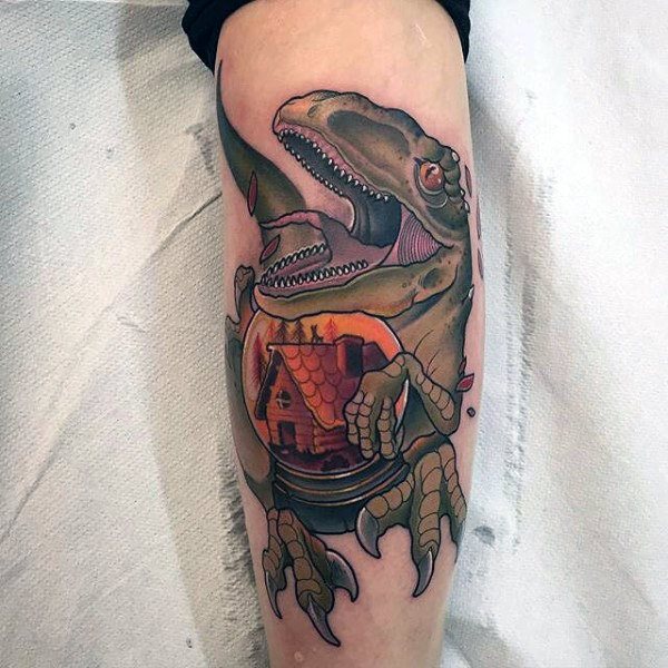 tatuaje dinosaurio para hombre 34