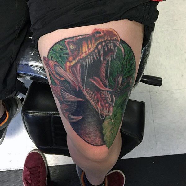 tatuaje dinosaurio para hombre 45