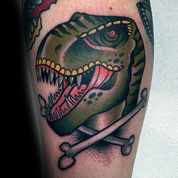 tatuaje dinosaurio para hombre 50