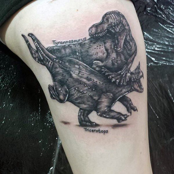 tatuaje dinosaurio para hombre 85