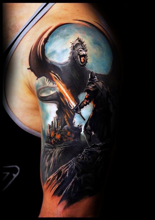 tatuaje dragon brazo para hombre 01