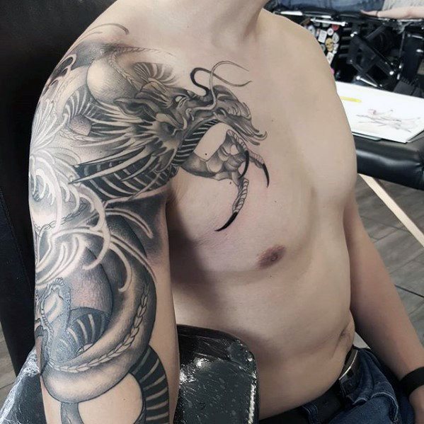 tatuaje dragon brazo para hombre 12