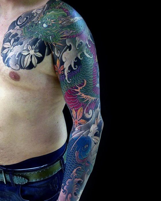 tatuaje dragon brazo para hombre 13