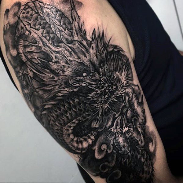 tatuaje dragon brazo para hombre 16