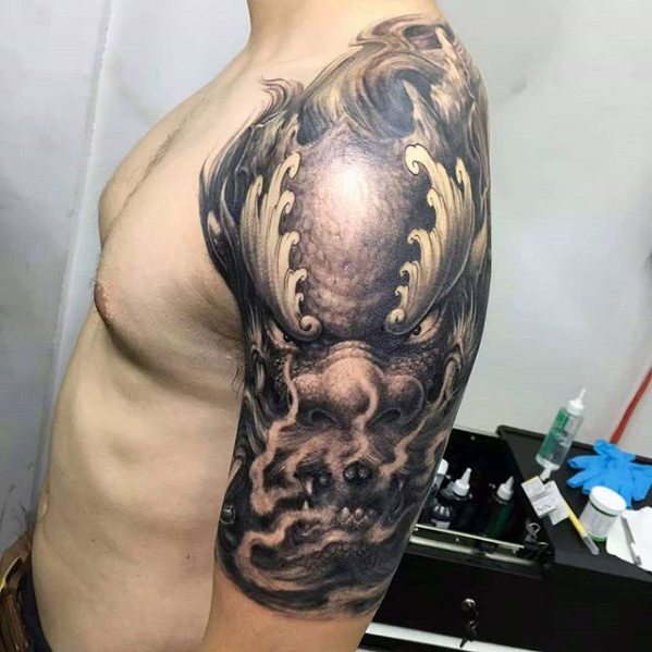 tatuaje dragon brazo para hombre 19