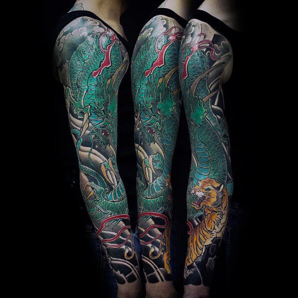 tatuaje dragon brazo para hombre 28