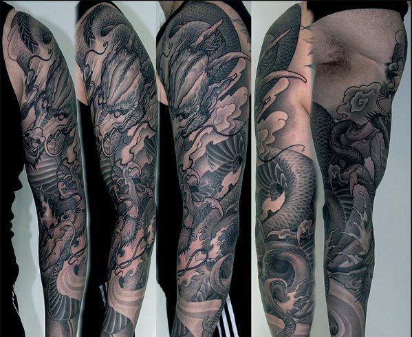 tatuaje dragon brazo para hombre 30