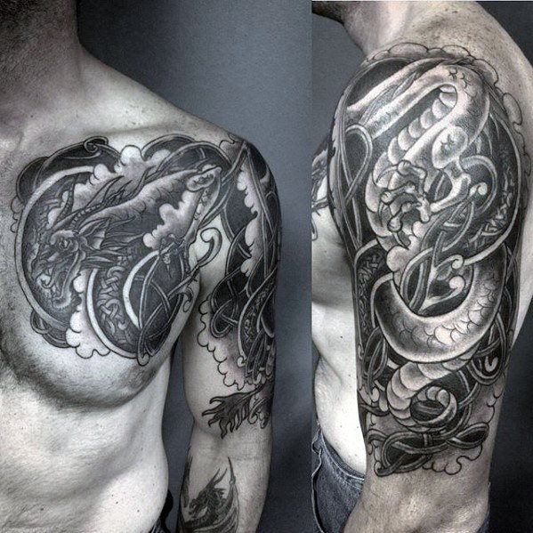 tatuaje dragon brazo para hombre 31