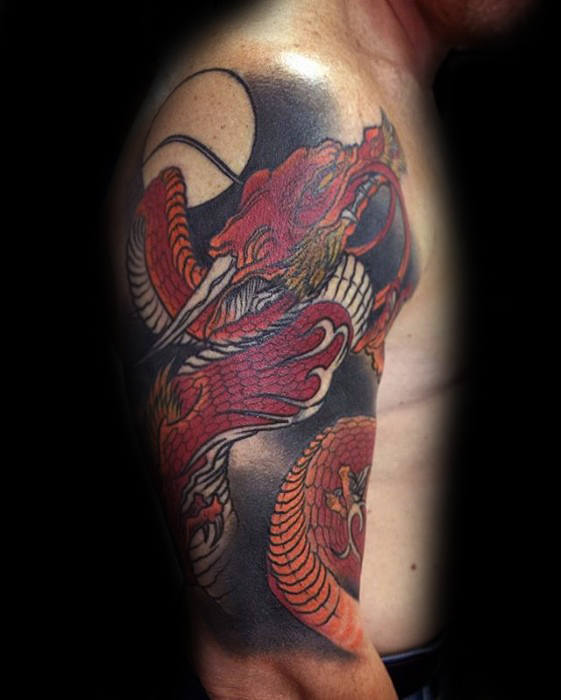 tatuaje dragon brazo para hombre 49
