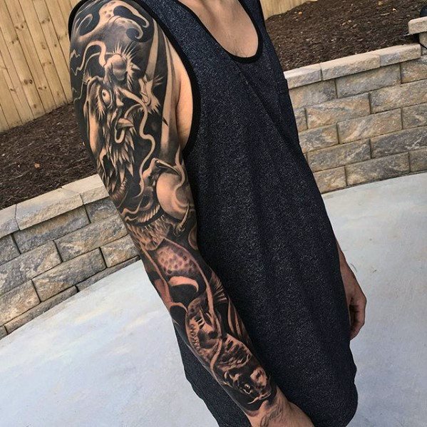 tatuaje dragon brazo para hombre 52