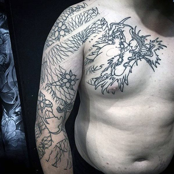 tatuaje dragon brazo para hombre 62