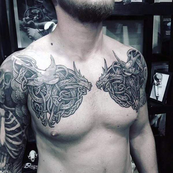 tatuaje dragon celta para hombre 07