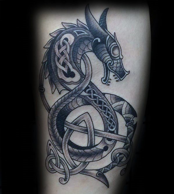 tatuaje dragon celta para hombre 10