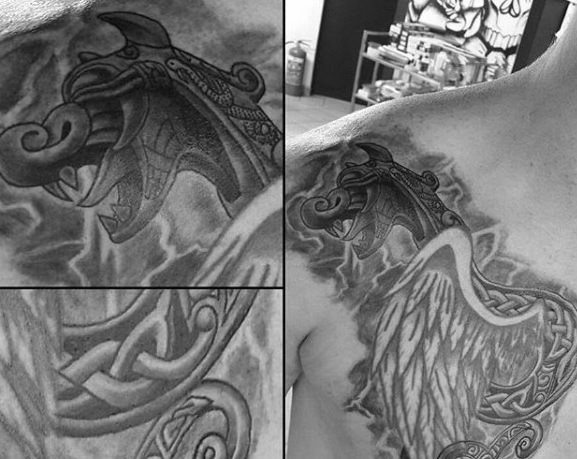 tatuaje dragon celta para hombre 12