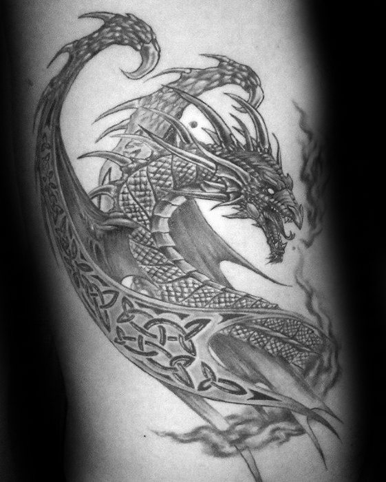 tatuaje dragon celta para hombre 14