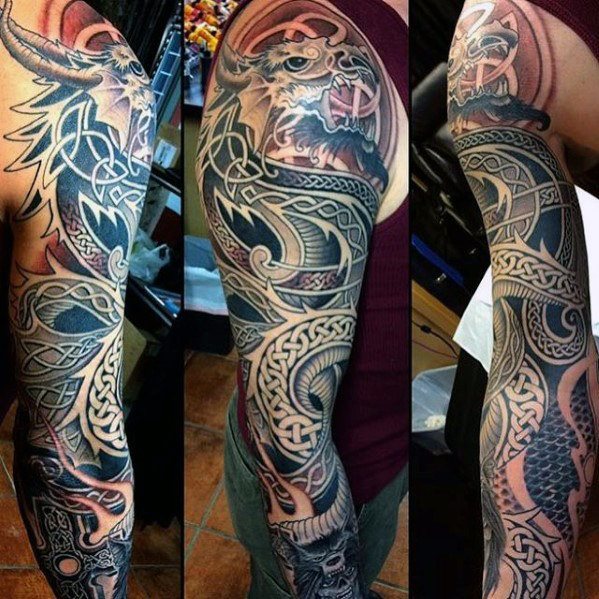 tatuaje dragon celta para hombre 17