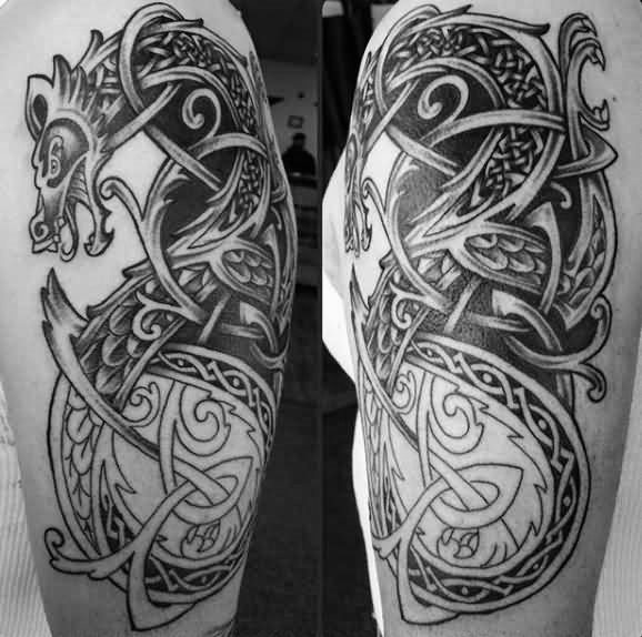 tatuaje dragon celta para hombre 21