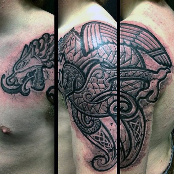 tatuaje dragon celta para hombre 26