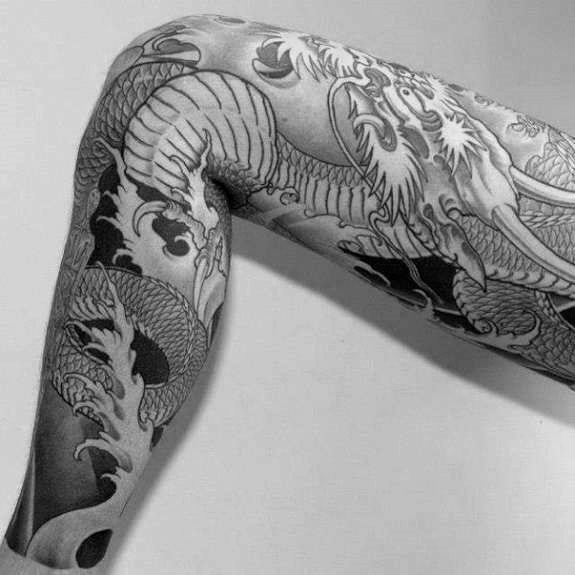 tatuaje dragon pierna para hombre 08