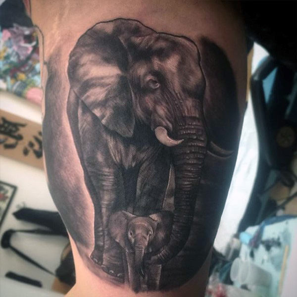 tatuaje elefante para hombre 48