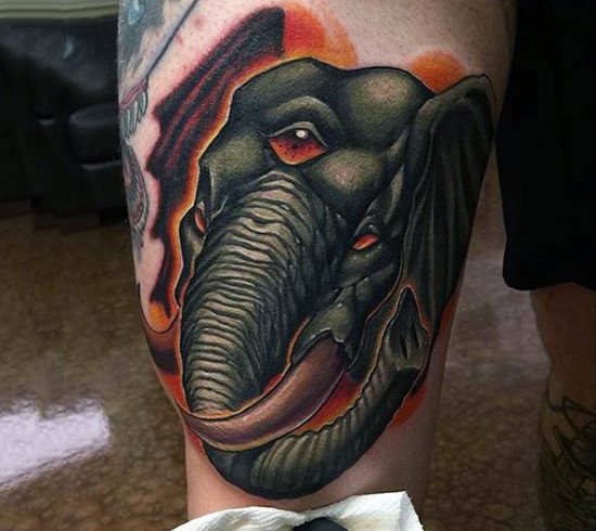 tatuaje elefante para hombre 84