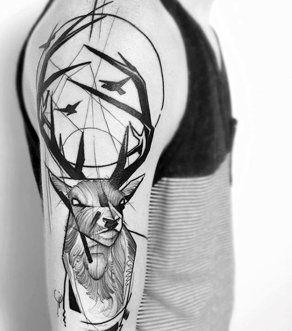 tatuaje geometrico brazo para hombre 34