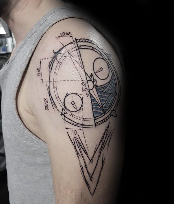 tatuaje geometrico brazo para hombre 39