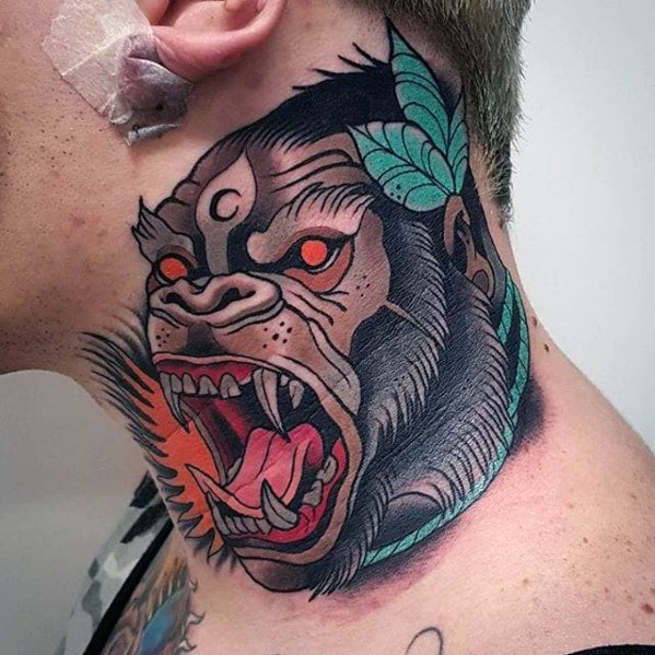 tatuaje gorila nuevo estilo para hombre 05