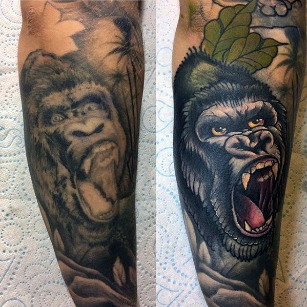 tatuaje gorila nuevo estilo para hombre 09