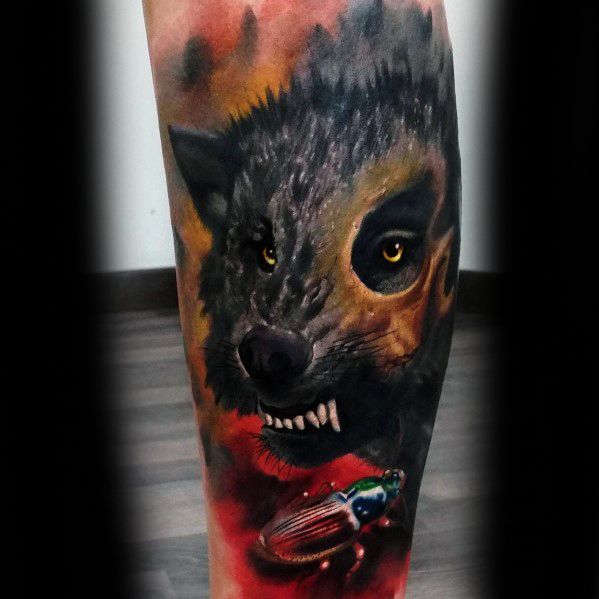tatuaje hiena para hombre 22