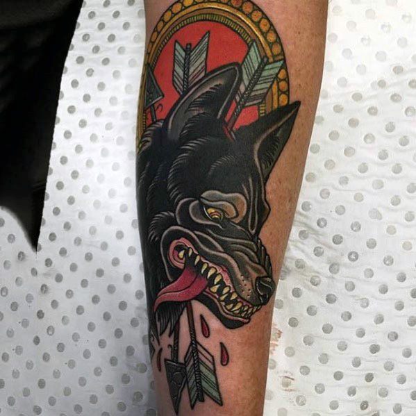 tatuaje lobo nuevo estilo para hombre 18