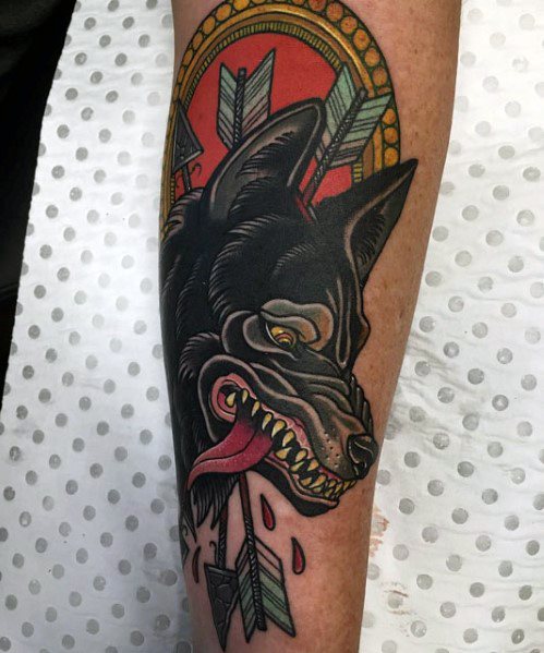 tatuaje lobo nuevo estilo para hombre 24