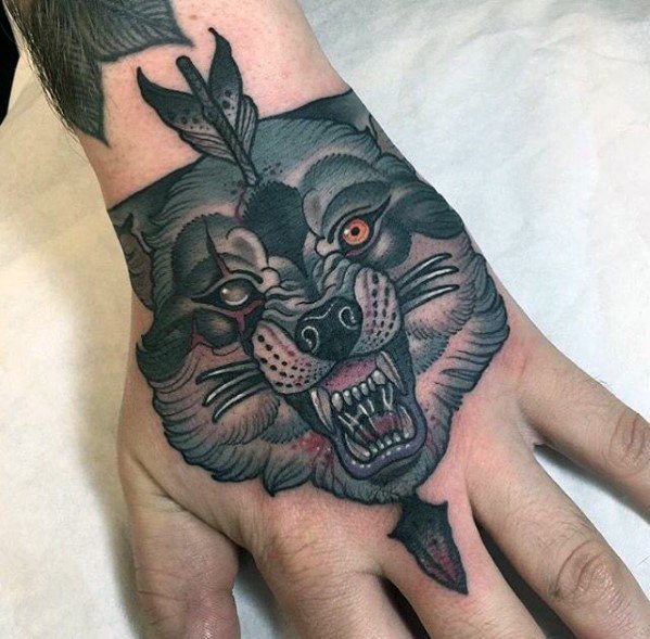 tatuaje lobo nuevo estilo para hombre 36