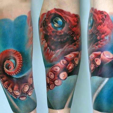 tatuaje manga pulpo pecho para hombre 01