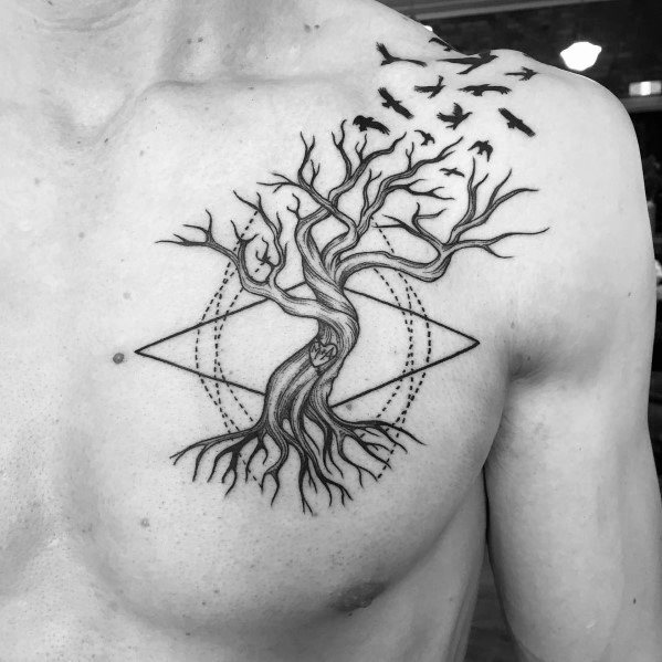 tatuaje perfecto arbol para hombre 11