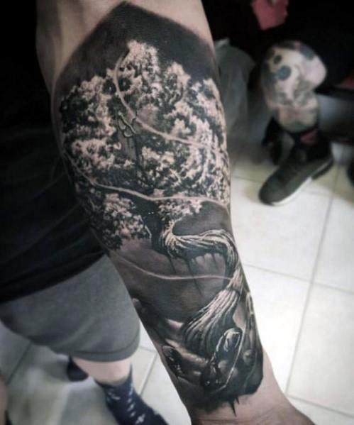 tatuaje perfecto arbol para hombre 22