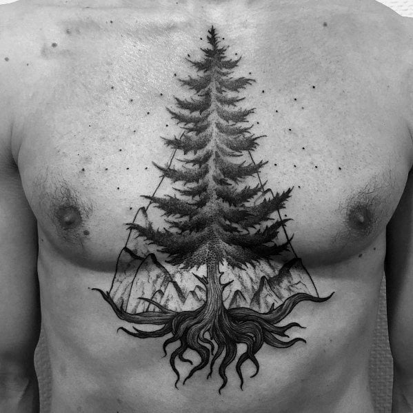 tatuaje perfecto arbol para hombre 46