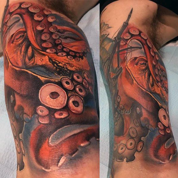 tatuaje pulpo brazo para hombre 13