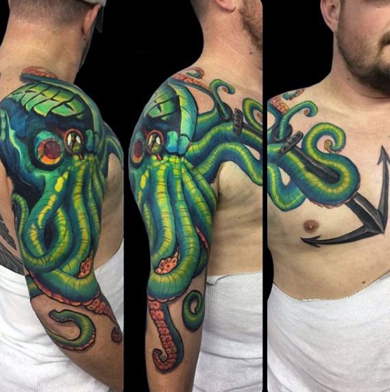 tatuaje pulpo brazo para hombre 15