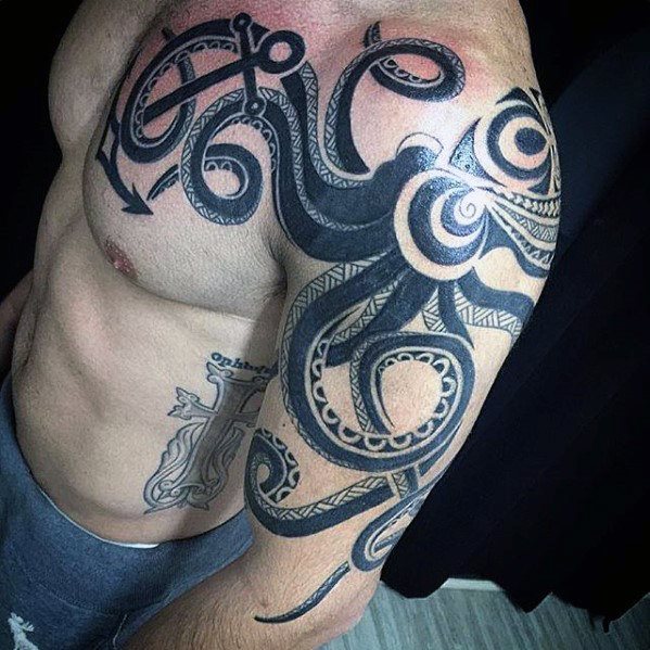 tatuaje pulpo brazo para hombre 43