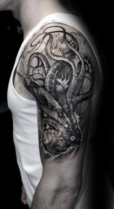 tatuaje pulpo brazo para hombre 45