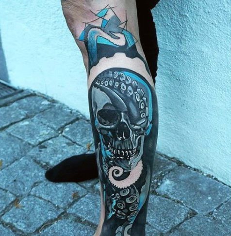 tatuaje pulpo en hombre 35