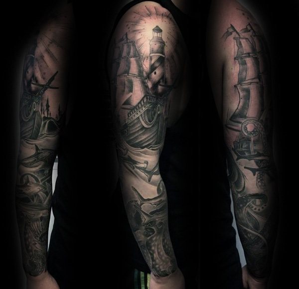tatuaje pulpo para hombre 48