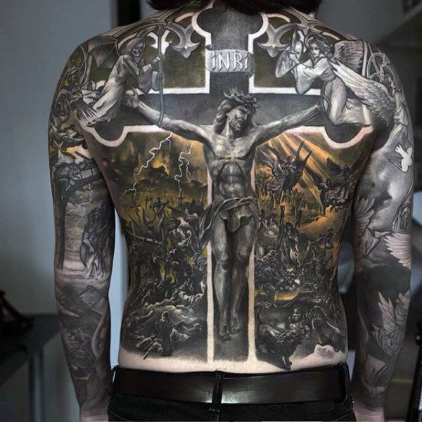tatuaje religioso para hombre 35