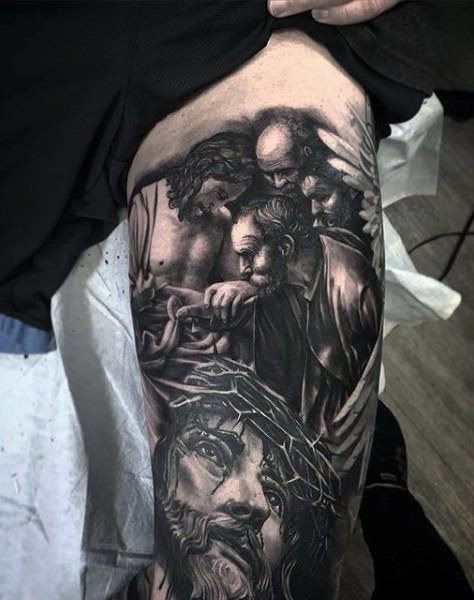 tatuaje religioso para hombre 85