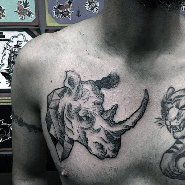 tatuaje rinoceronte para hombre 26