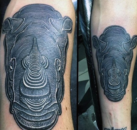 tatuaje rinoceronte para hombre 33