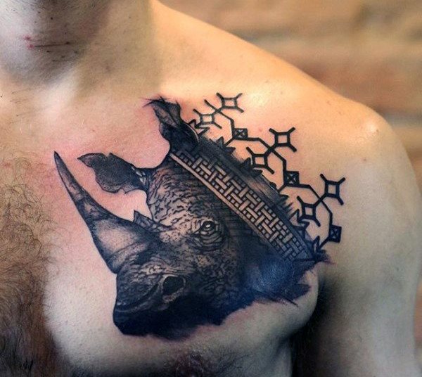 tatuaje rinoceronte para hombre 40