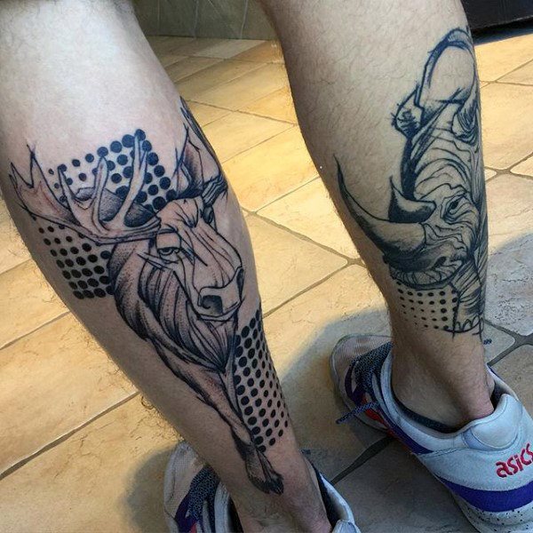 tatuaje rinoceronte para hombre 44